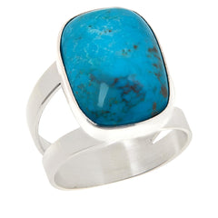 Jay King Maidenhair Turquoise Sterling Silver Cocktail Ring Size 6