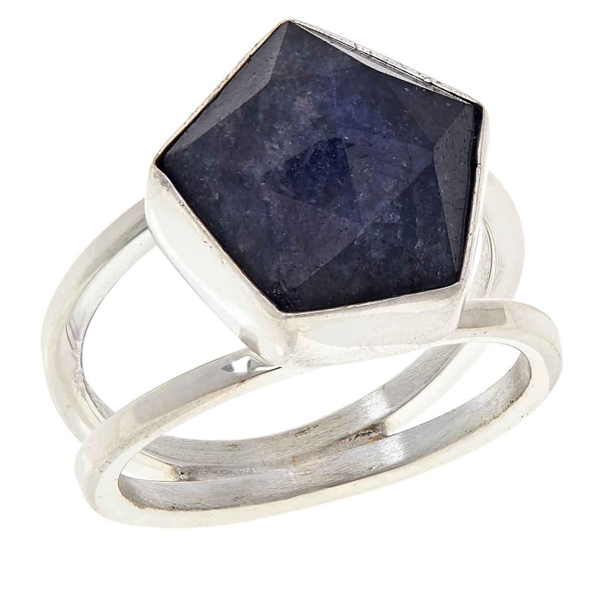 Jay King Faceted Tanzanite Pentagon Cut Split Shank Sterling Silver Ring Size 6