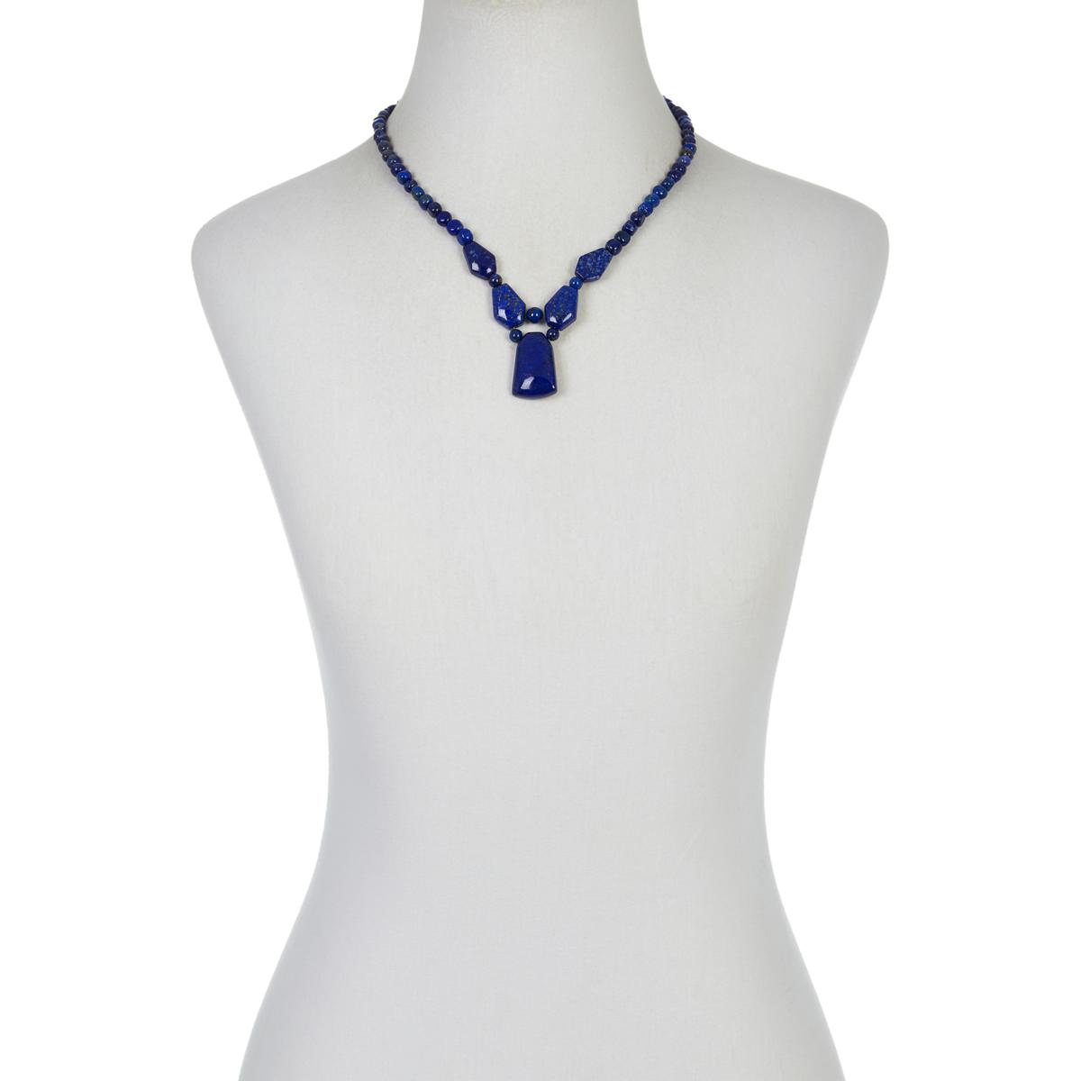 Jay King Sterling Silver Blue Lapis Statement Necklace. 18"