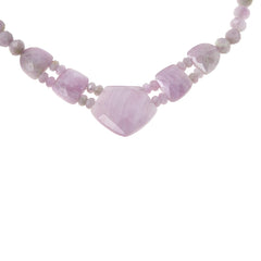 Jay King Sterling Silver Lavender Kunzite Beaded Bib Necklace 18"