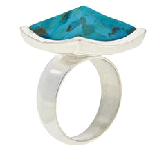 Jay King Sterling Silver Custom Cut Turquoise Ring Size 9