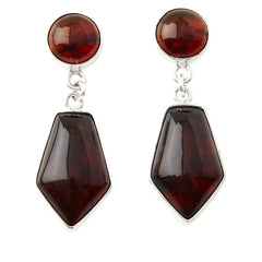 Jay King Sterling Silver Amber Drop Earrings, 1-1/4"