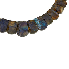 Jay King Sterling Silver Multicolor Labradorite Bib Beaded Necklace 18"