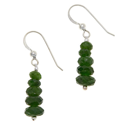 Jay King Sterling Silver Chrome Diopside Bead Drop Earrings