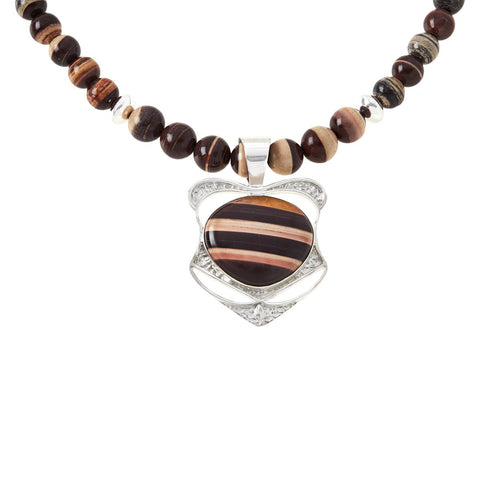 Jay King Sterling Silver Okapi Jasper Stone Pendant with Necklace, 18"