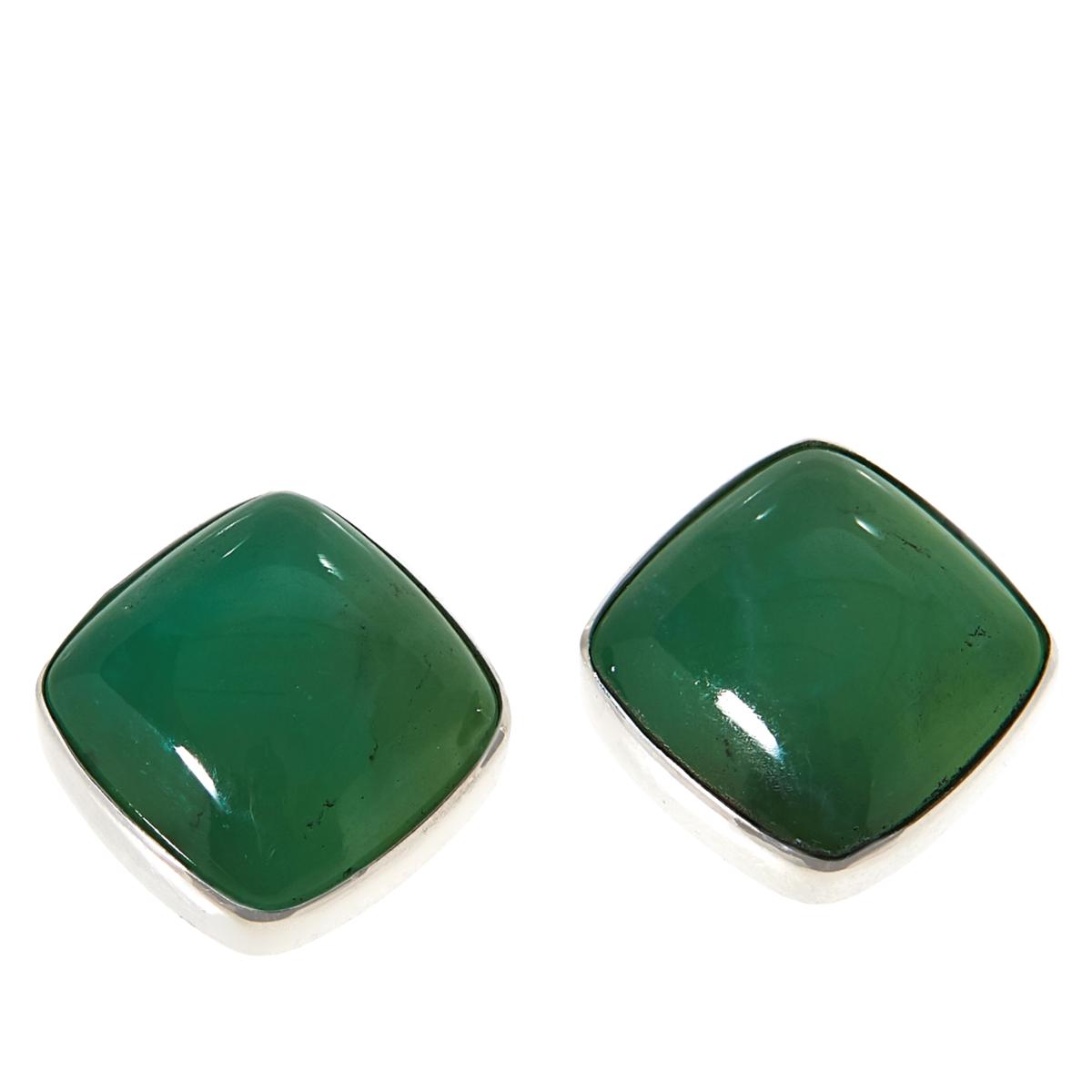 Jay King Green Chrysoprase Sterling Silver Stud Earrings