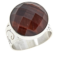 Jay King Red Tiger's Eye Sterling Silver Cocktail Ring Size 8