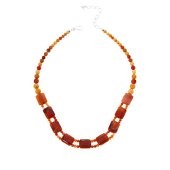 Jay King Orange Chalcedony Sterling Silver Reversible Necklace 17"