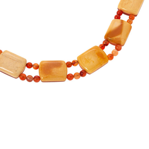 Jay King Orange Chalcedony Sterling Silver Reversible Necklace 17"