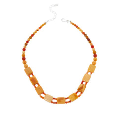 Jay King Orange Chalcedony Sterling Silver Reversible Necklace 17"