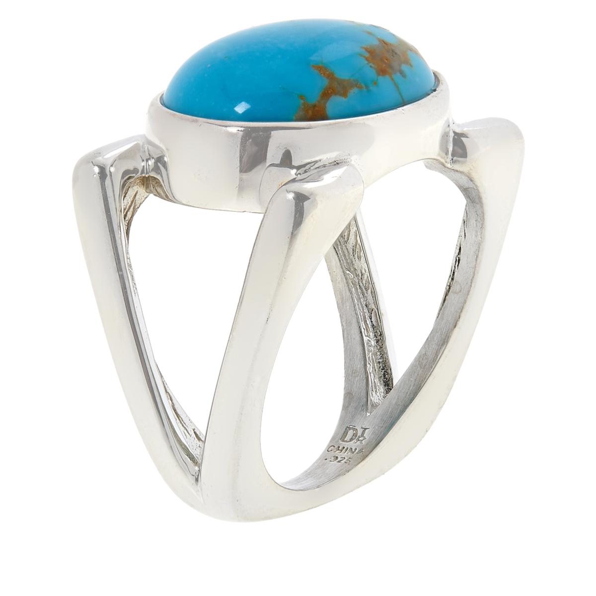 Jay King Sterling Silver Gold Matrix Turquoise Split Shank Ring Size 6