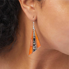 Jay King Sterling Silver Tangerine Chalcedony Earrings, 2-1/4"