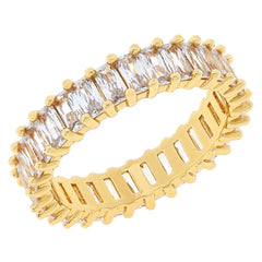 Baublebar Mini Aldia Baguette Cubic Zirconia Eternity Band Ring Size 8