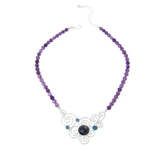 Jay King Amethyst Multigemstone Sterling Silver Necklace 18-1/2" HSN $284