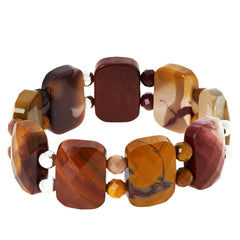 Jay King Multicolor Mookaite Bead Stretch Bracelet