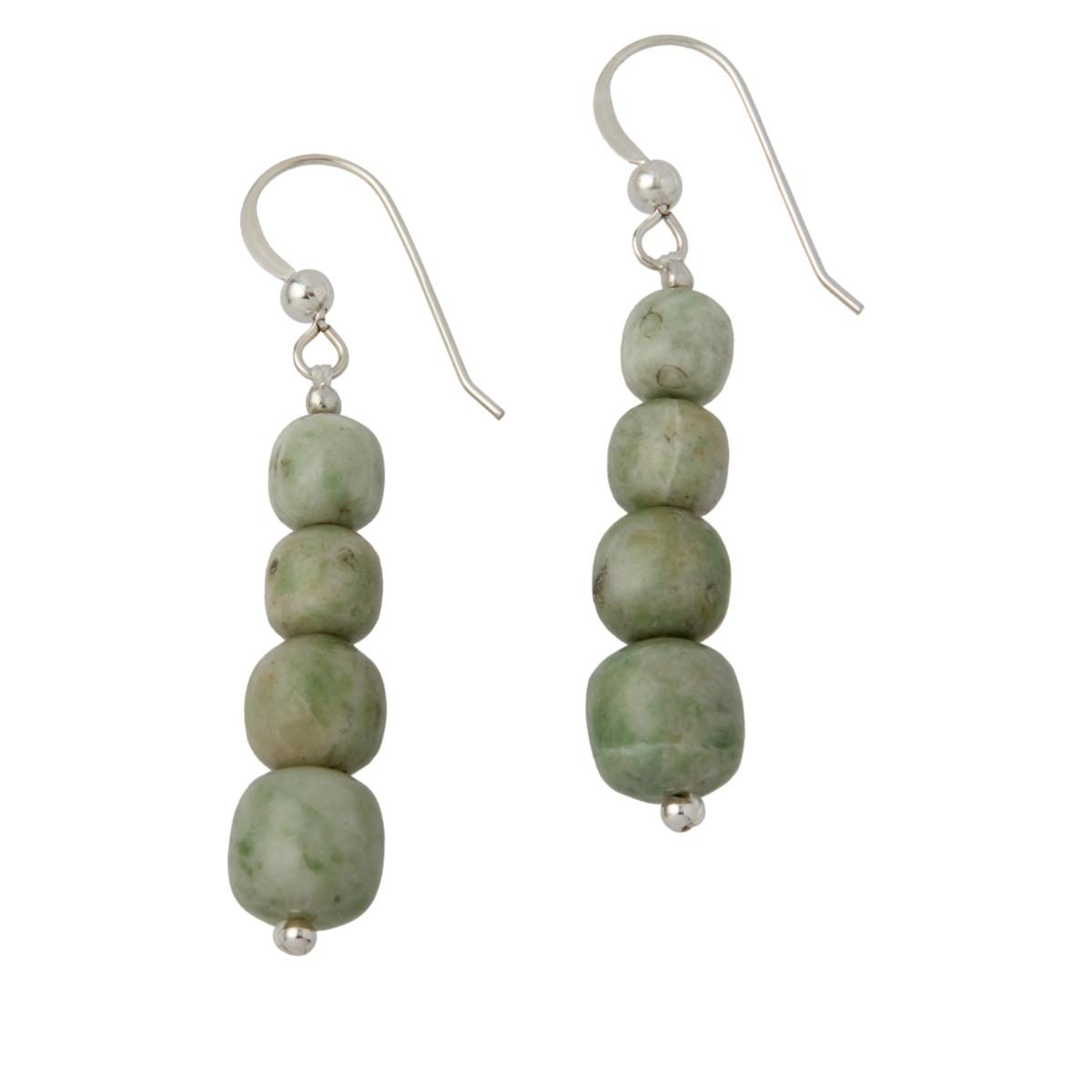 Jay King Sterling Silver Hami Melon Zoisite Drop Earrings, 1"