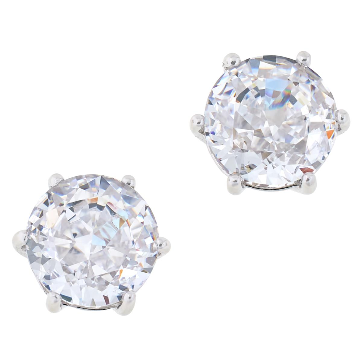 Absolute Sterling Silver Cubic Zirconia Galaxy Cut Stud Earrings