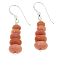 Jay King Sterling Silver Peach Parfait Calcite Rondelle Drop Earrings, 1"