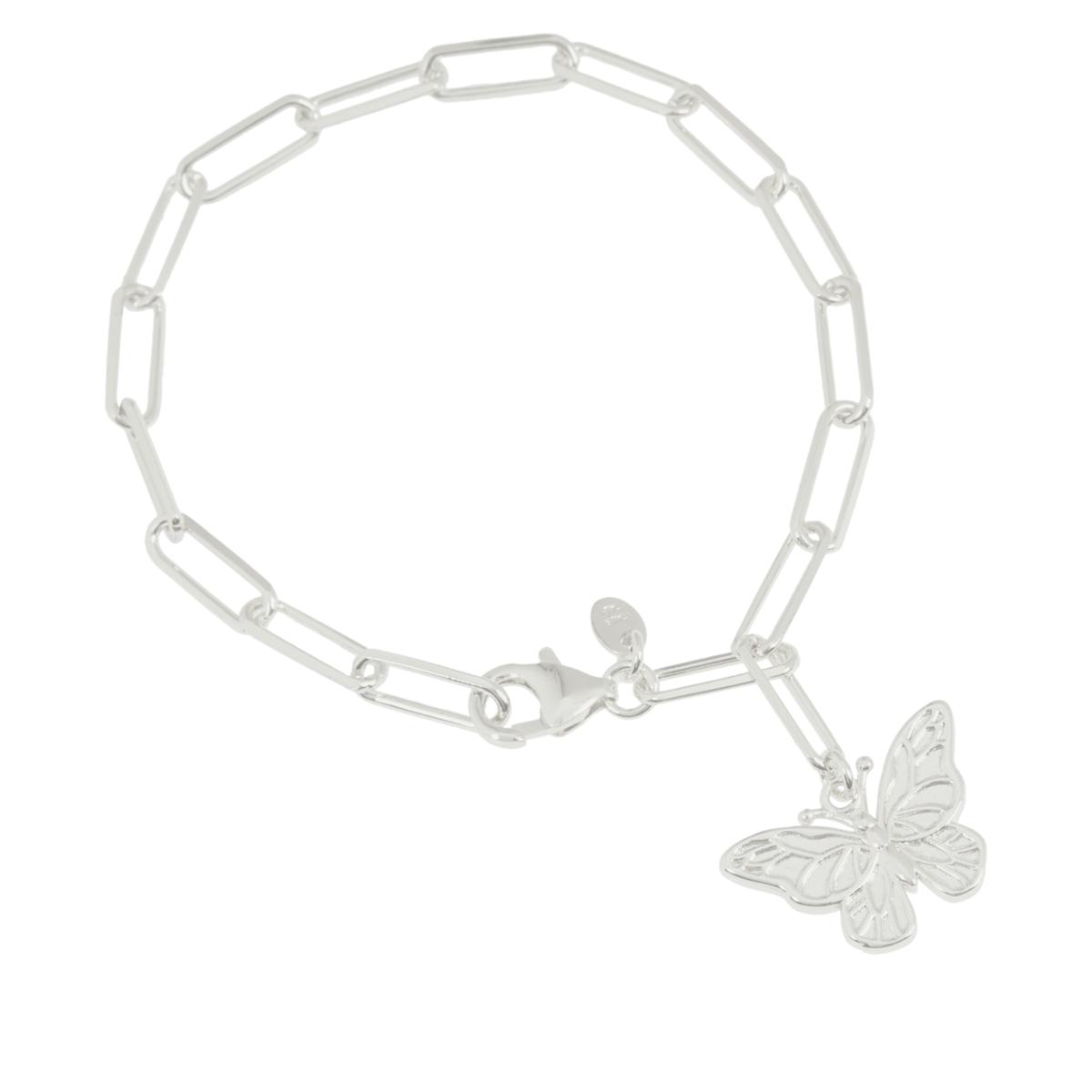 Bellezza Bronze Paperclip Chain Critter Charm Bracelet, 7-1/2"