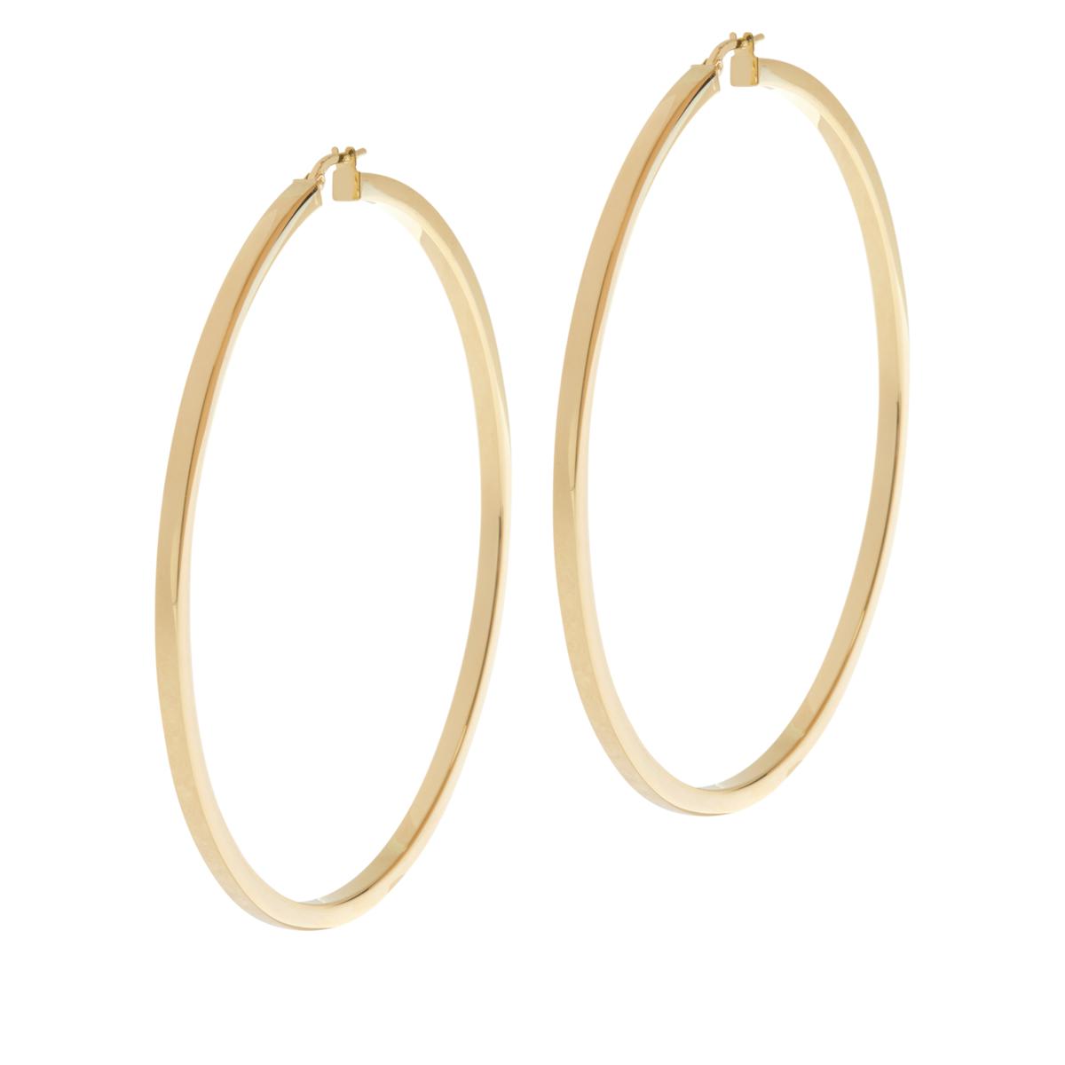 Bellezza Bronze Squared Round Hoop Earrings, 3"