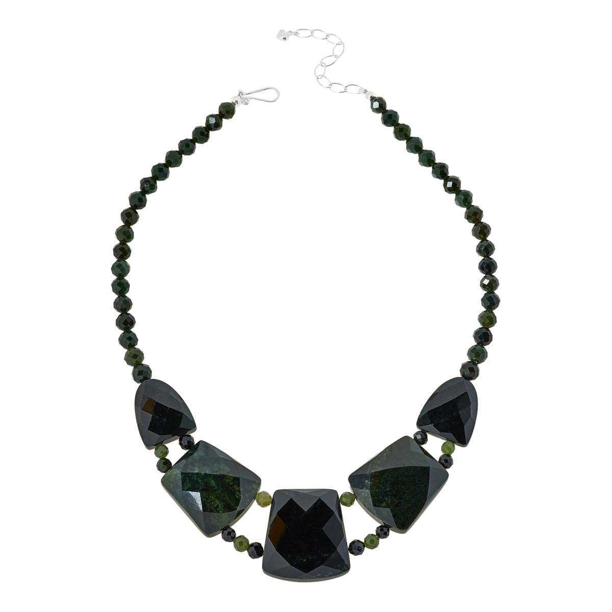 Jay King Sterling Silver Nephrite Jade Statement Reversible Necklace, 18"