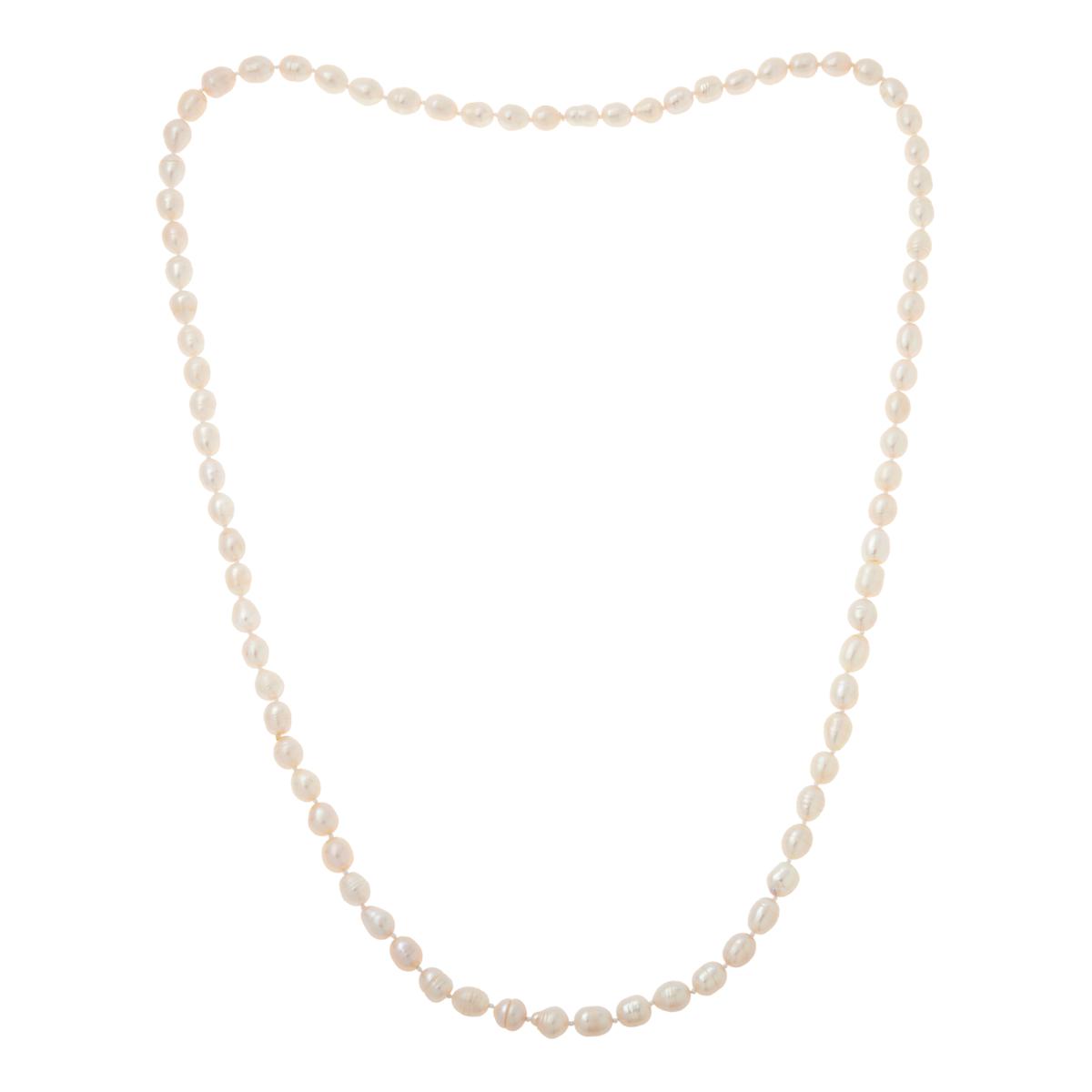 KALIFANO 8-9mm Oval Cultured Freshwater Pearl  Necklace, 37"