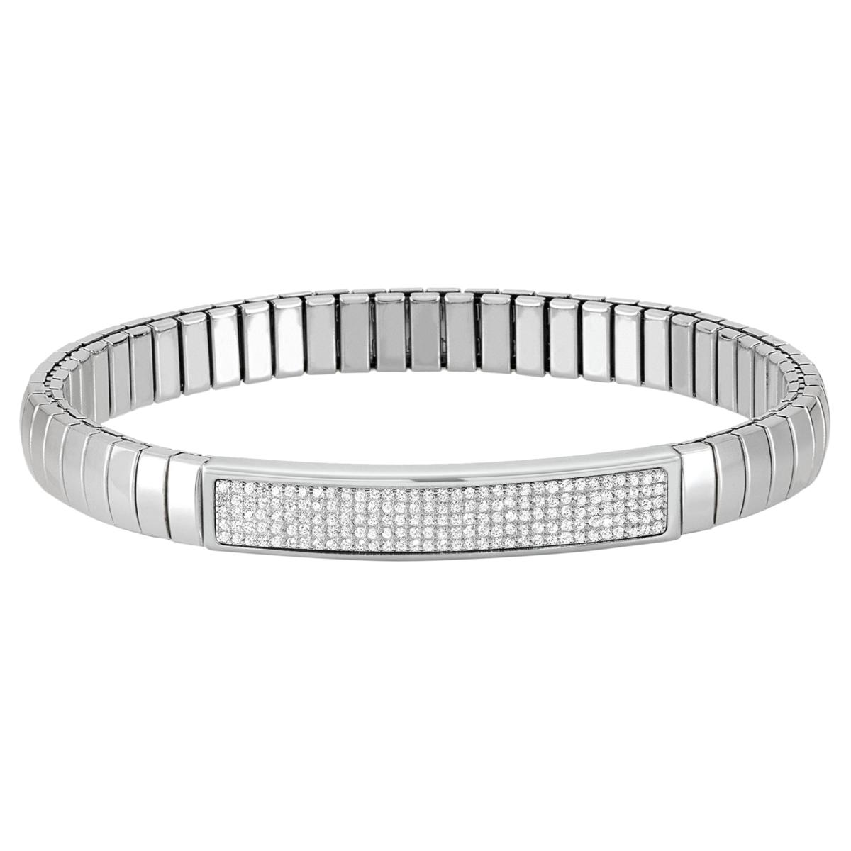 Nomination Italy Pavé Clear Multistone Stretch Link Bracelet, 6-1/2