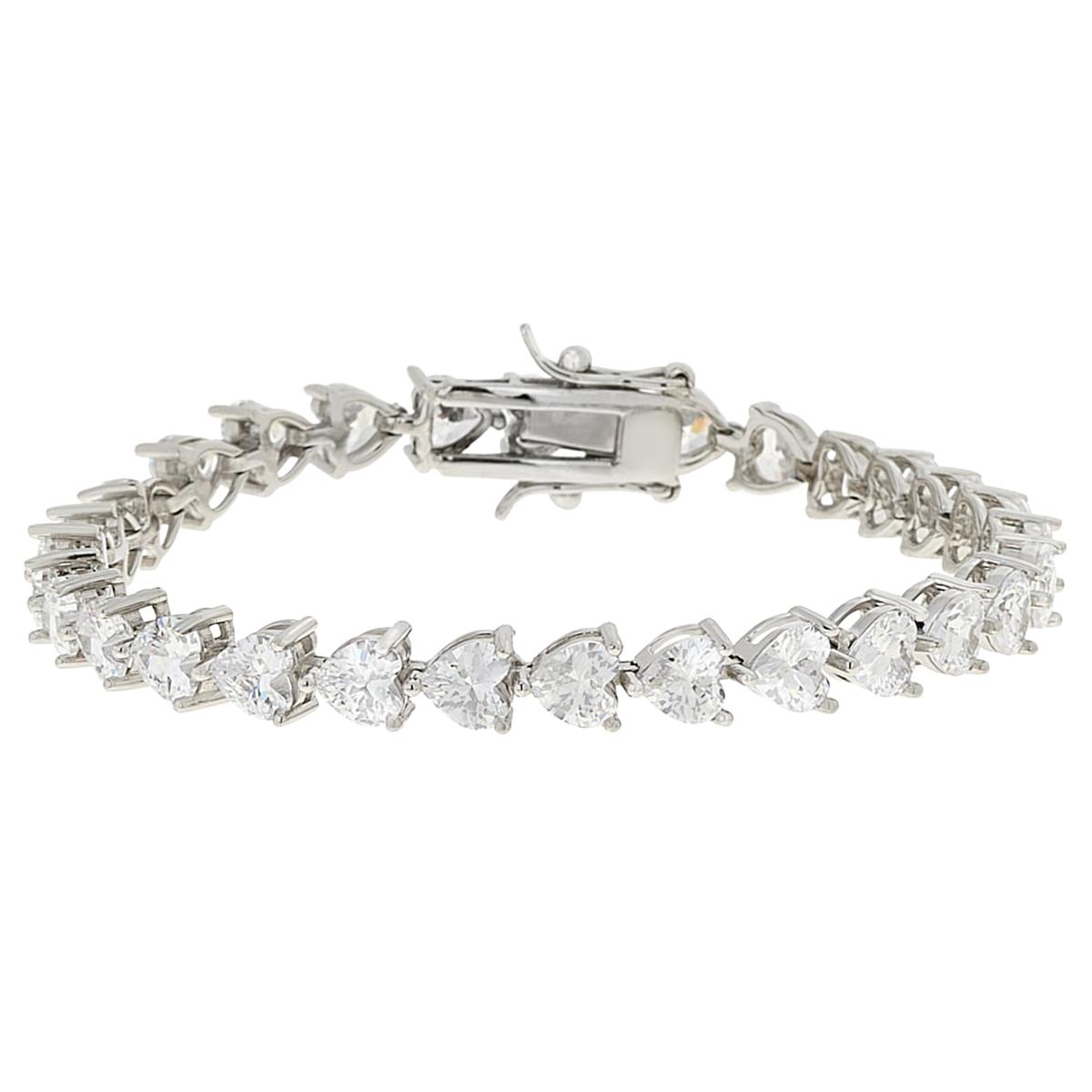 Absolute Sterling Silver Cubic Zirconia 5mm Stone Line Bracelet, 7-3/4"