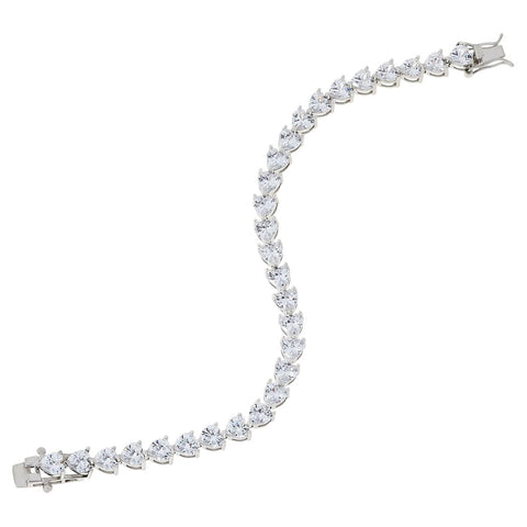 Absolute Sterling Silver Cubic Zirconia 5mm Stone Line Bracelet, 7-3/4"