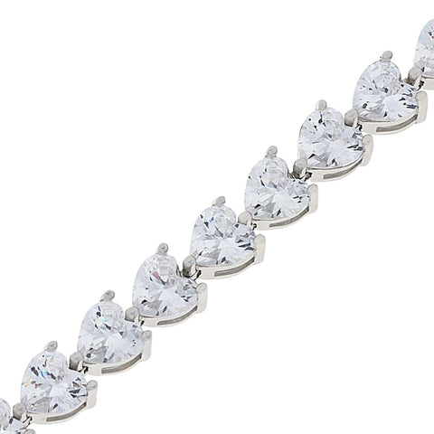 Absolute Sterling Silver Cubic Zirconia 5mm Stone Line Bracelet, 7-3/4"