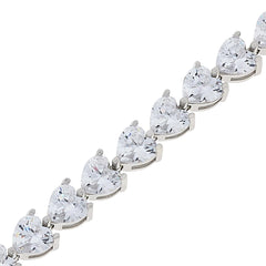 Absolute Sterling Silver Cubic Zirconia 5mm Stone Line Bracelet, 7-3/4"