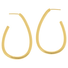 Bellezza Bronze Open Oval Hoop Earrings, 2"