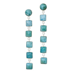 Jay King Gallery Collection Sterling Silver Larimar Dangle Earrings, 2-1/2"