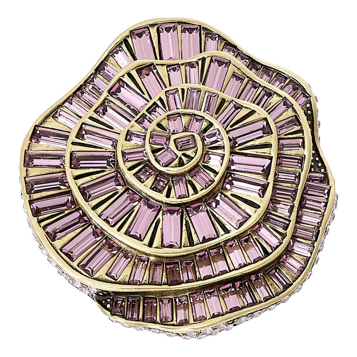 Heidi Daus Baguette Rose Light Amethyst-Color Crystal Pin, 2"