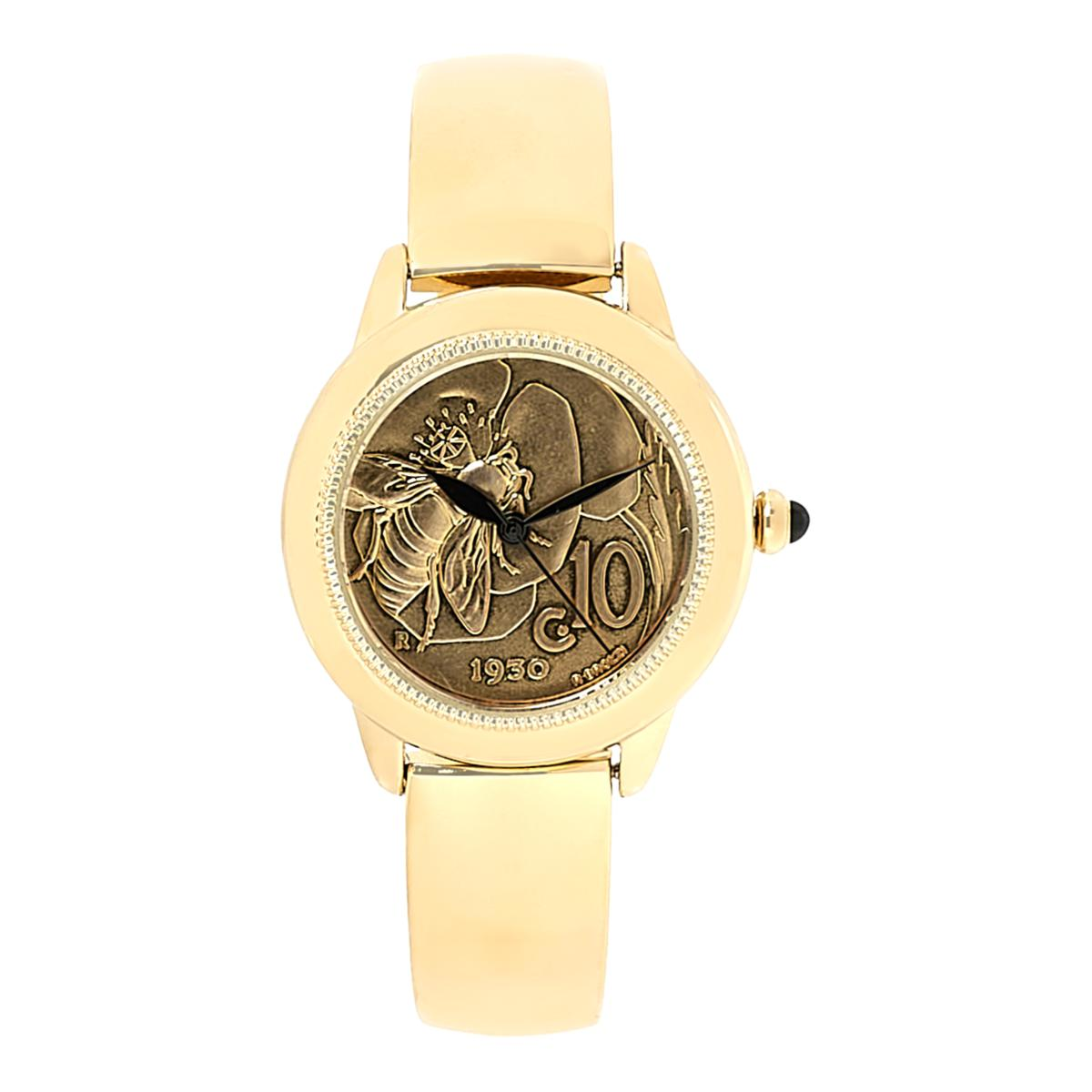 Bellezza Centessimi 10-Lira Coin Bracelet Watch, 6"-7-1/4"