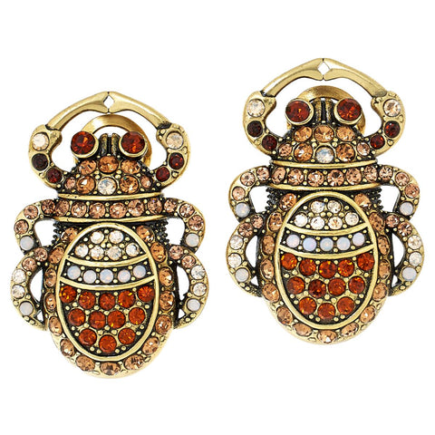 Heidi Daus "New Scarab in Town" Crystal-Encrusted Stud Earrings, 1-1/2"