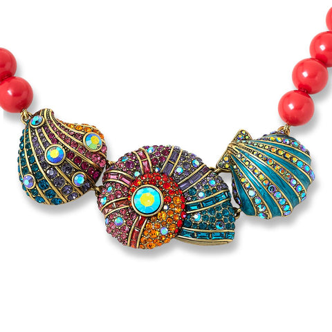 Heidi Daus "Seashells" Multicolor Crystal Beaded Necklace, 16"+3"