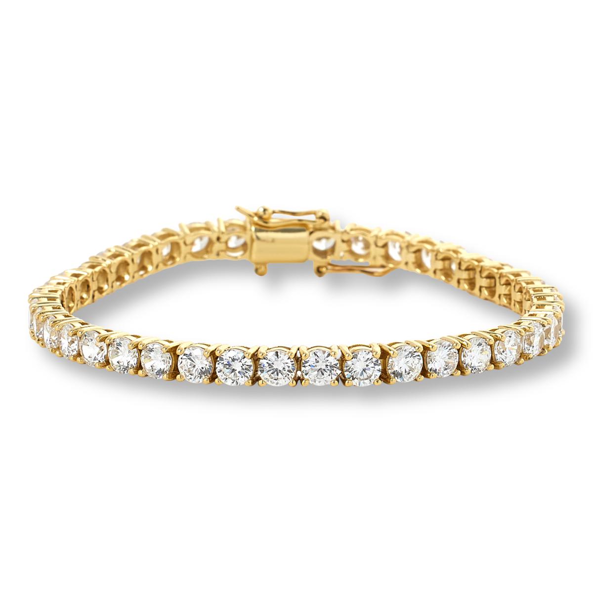 Absolute Sterling Silver Goldclad Magic Magnet Clasp Round-shape Line Bracelet, 7-1/4"