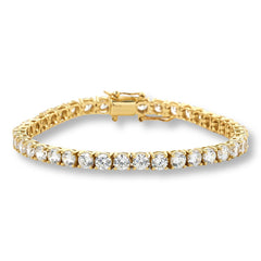 Absolute Sterling Silver Goldclad Magic Magnet Clasp Round-shape Line Bracelet, 7-1/4"