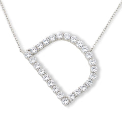 Absolute Sterling Silver PavÃ© Initial "D" Necklace, 18"