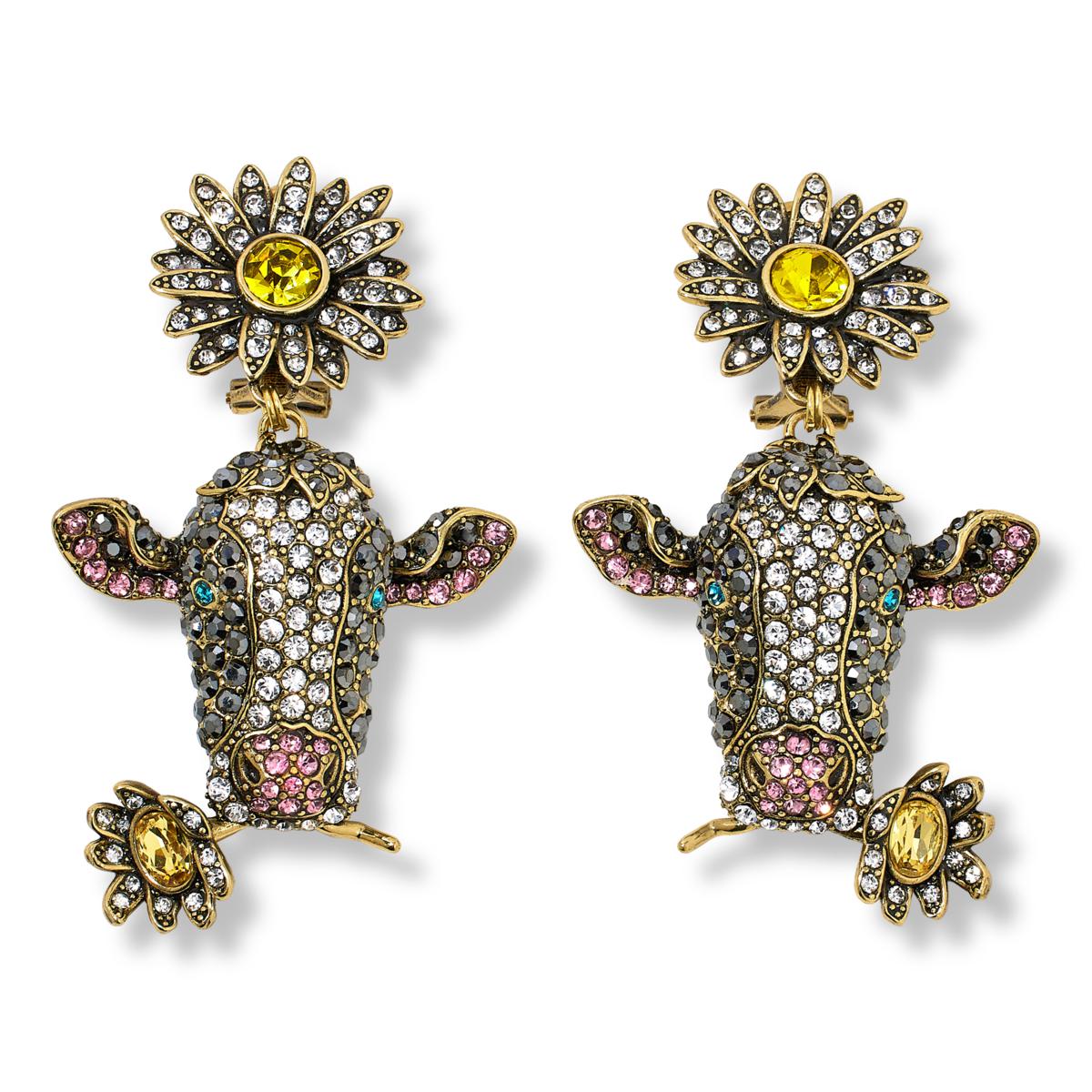 Heidi Daus "Miss Daisy" Crystal Drop Earrings2 2-1/2"