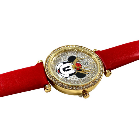 Disney Special Edition Goldtone Minnie Holiday Watch