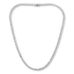 Absolute Sterling Silver Round Stone Tennis Necklace,  17"