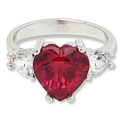 Absolute x Katharine McPhee Sterling Silver Red CZ Heart Ring, Size 8