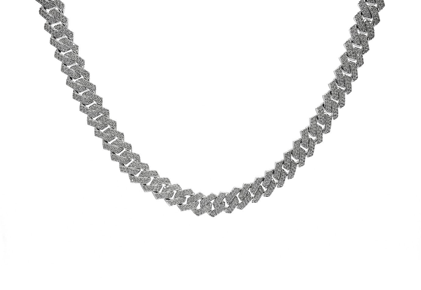 25CT DEF-VVS Moissanite Cuban Link Chain 12mm 22" 145G - Luxury