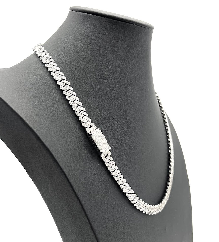 24CT DEF-VVS Moissanite Cuban Link Chain 10mm 22" 128G - Luxury