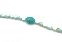 Jay King Blue Aragonite & Turquoise Beaded Sterling Silver Necklace 36"