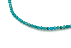 Jay King Blue Turquoise Sterling Silver Bar Beaded Necklace 18"