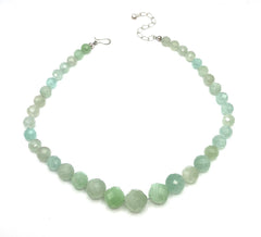 Jay King Green Calcite Graduated Sterling Silver Beaded Necklace 18"