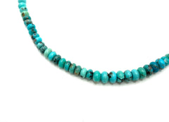 Jay King Blue Turquoise Graduated Rondelle Sterling Silver Necklace 18"